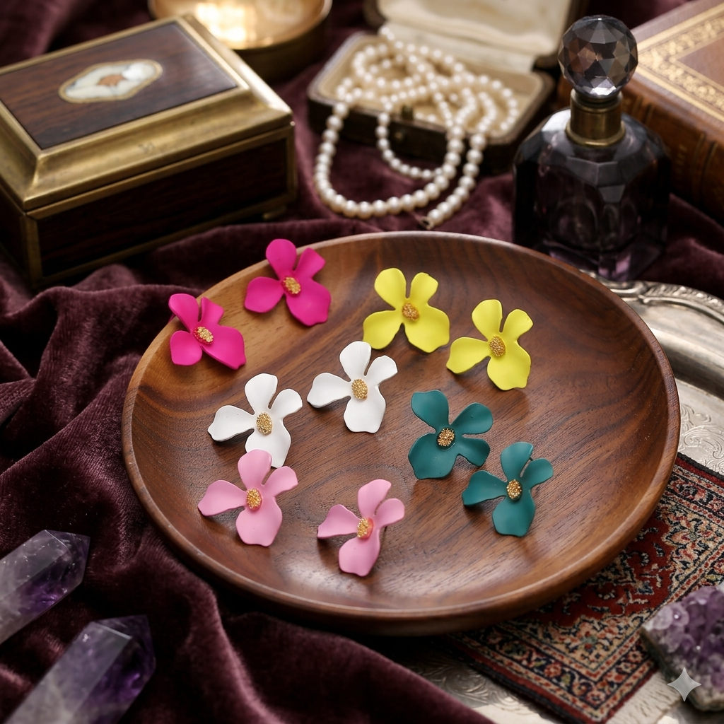 Flower Petal Stud Earrings