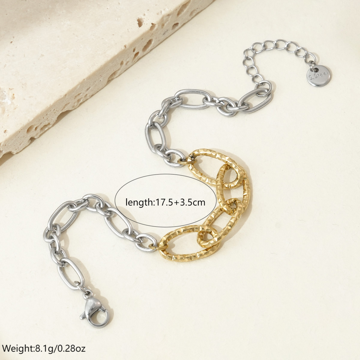 Two-Tone Chain Link Bracelet