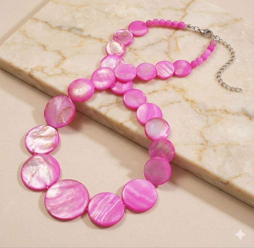 Mother of Pearl Coin Necklace