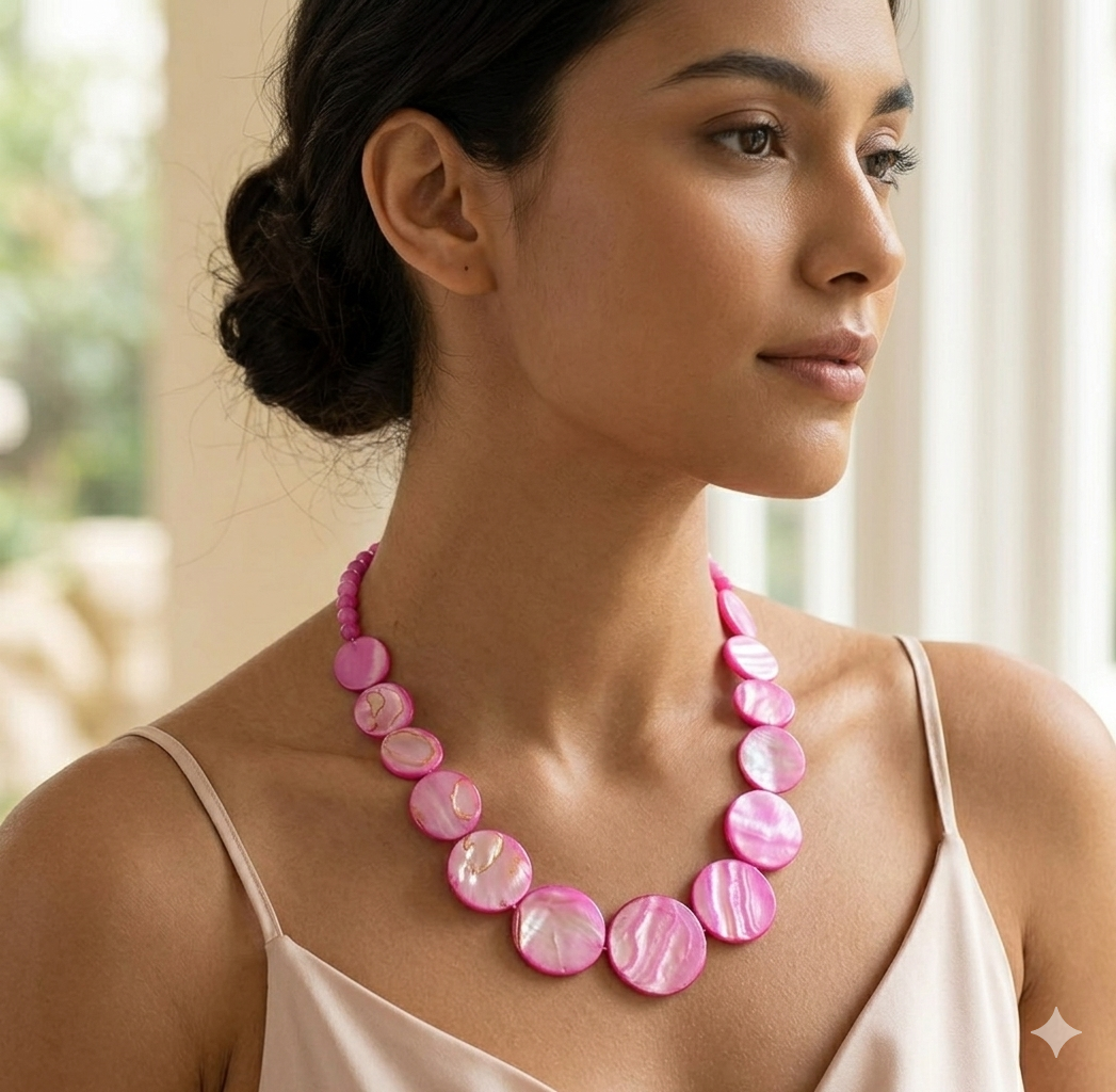 Mother of Pearl Coin Necklace