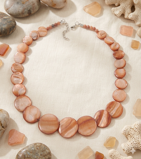 Mother of Pearl Coin Necklace