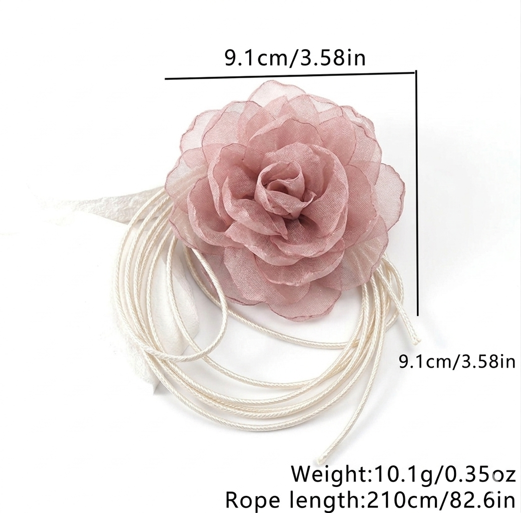 Organza Bloom Flower Choker Necklace