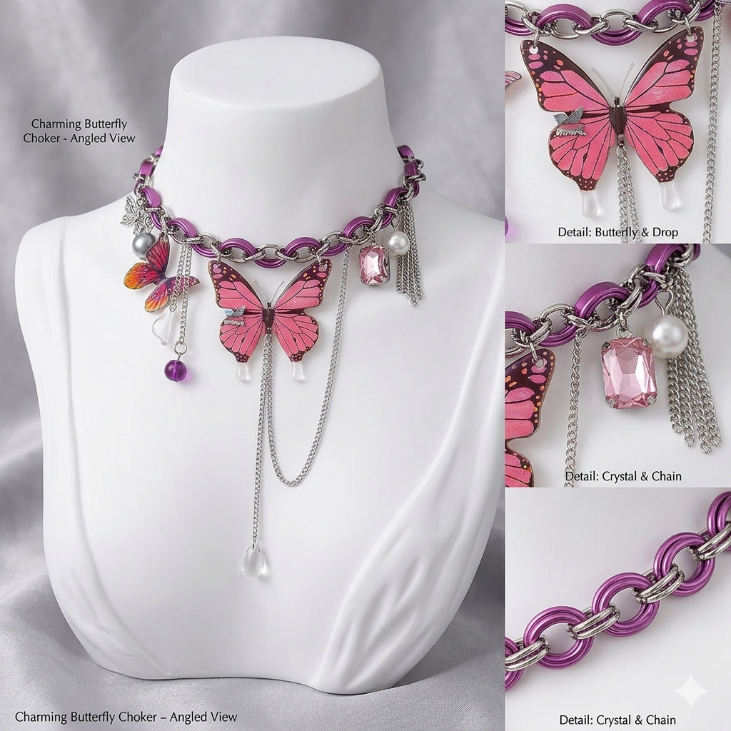 Charming Butterfly Choker Necklace