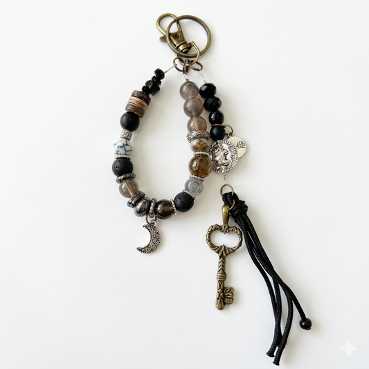 Witchy Celestial Beaded Keychain – Custom Made for Lola