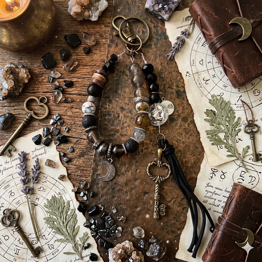 Witchy Celestial Beaded Keychain – Custom Made for Lola