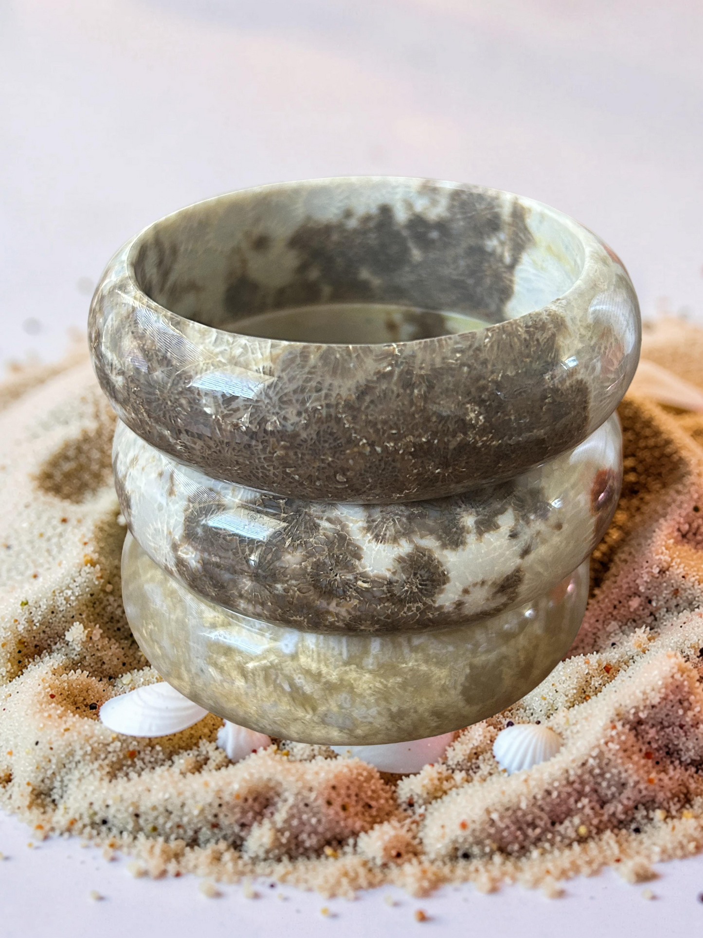 Coral Ocean Jade Gemstone Bangle
