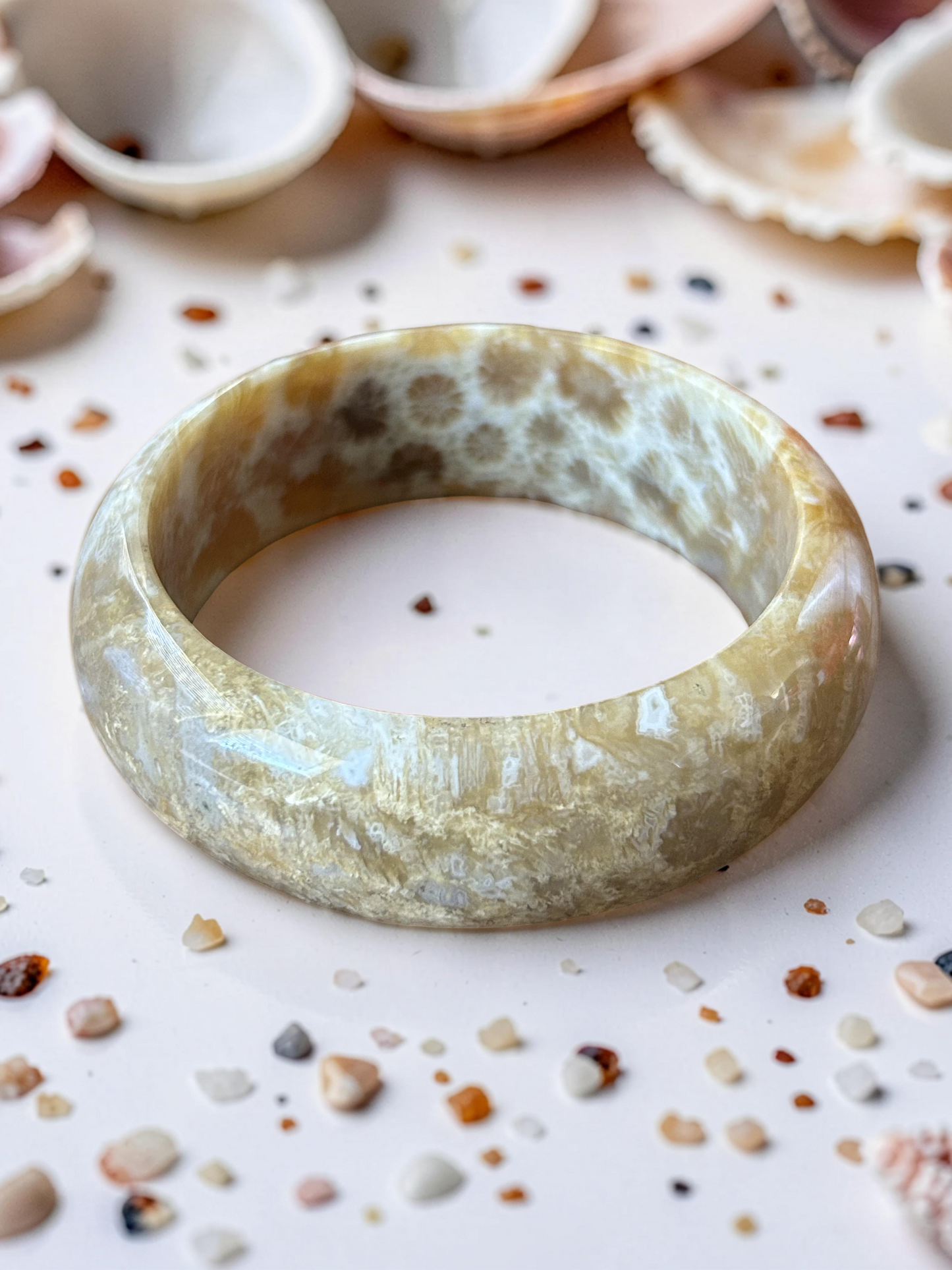 Coral Ocean Jade Gemstone Bangle