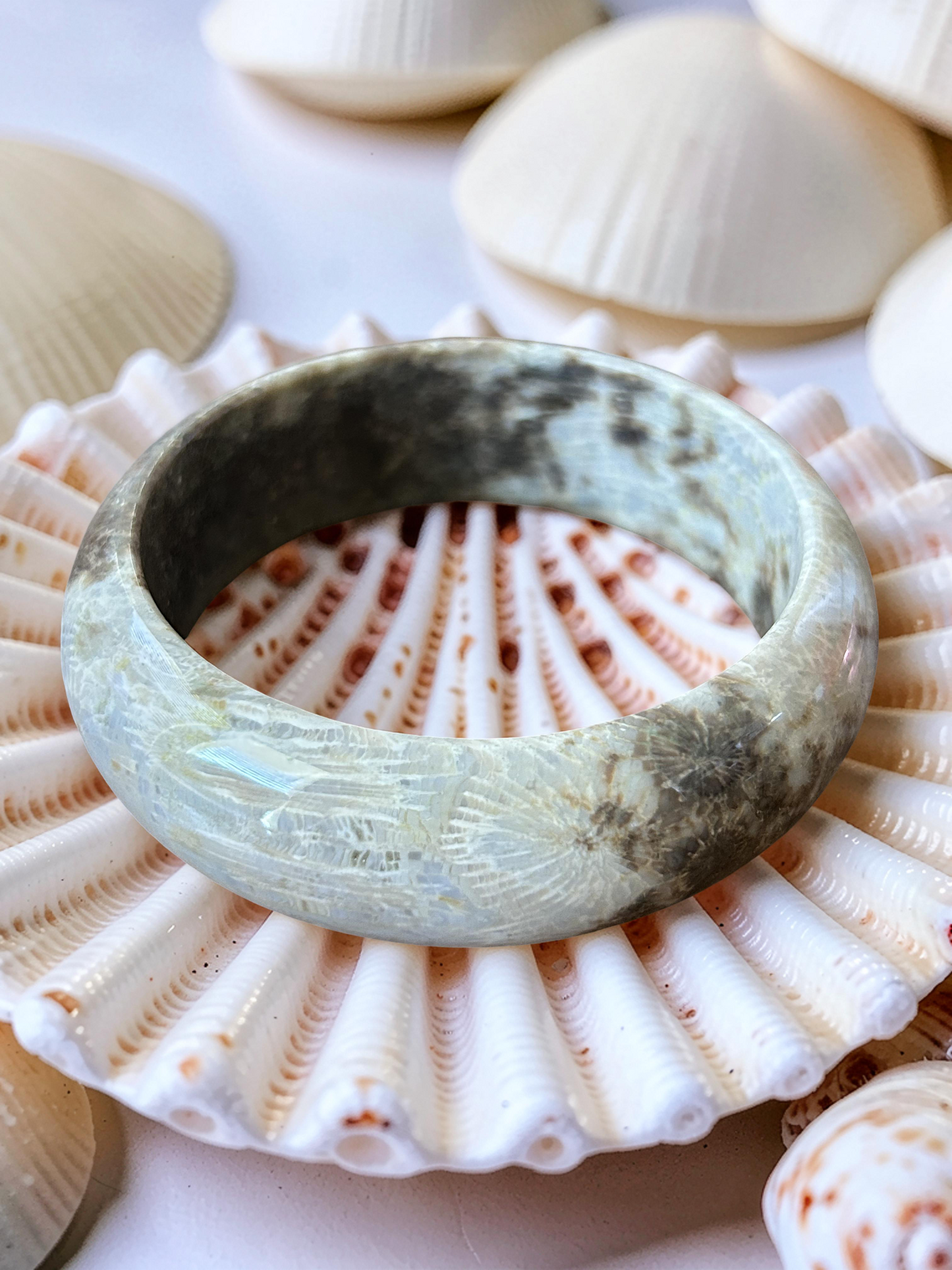 Coral Ocean Jade Gemstone Bangle