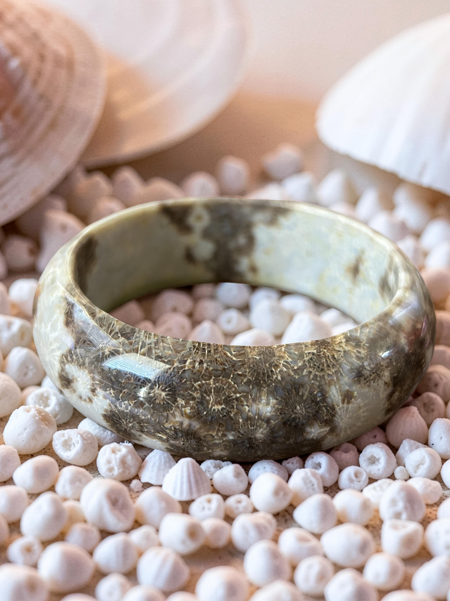 Coral Ocean Jade Gemstone Bangle