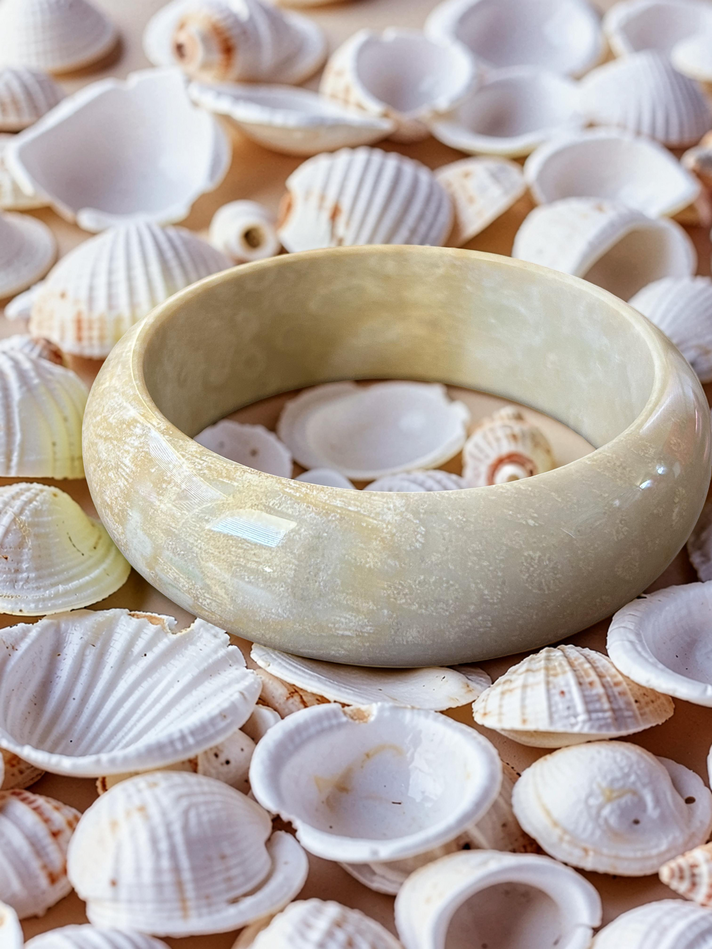 Coral Ocean Jade Gemstone Bangle
