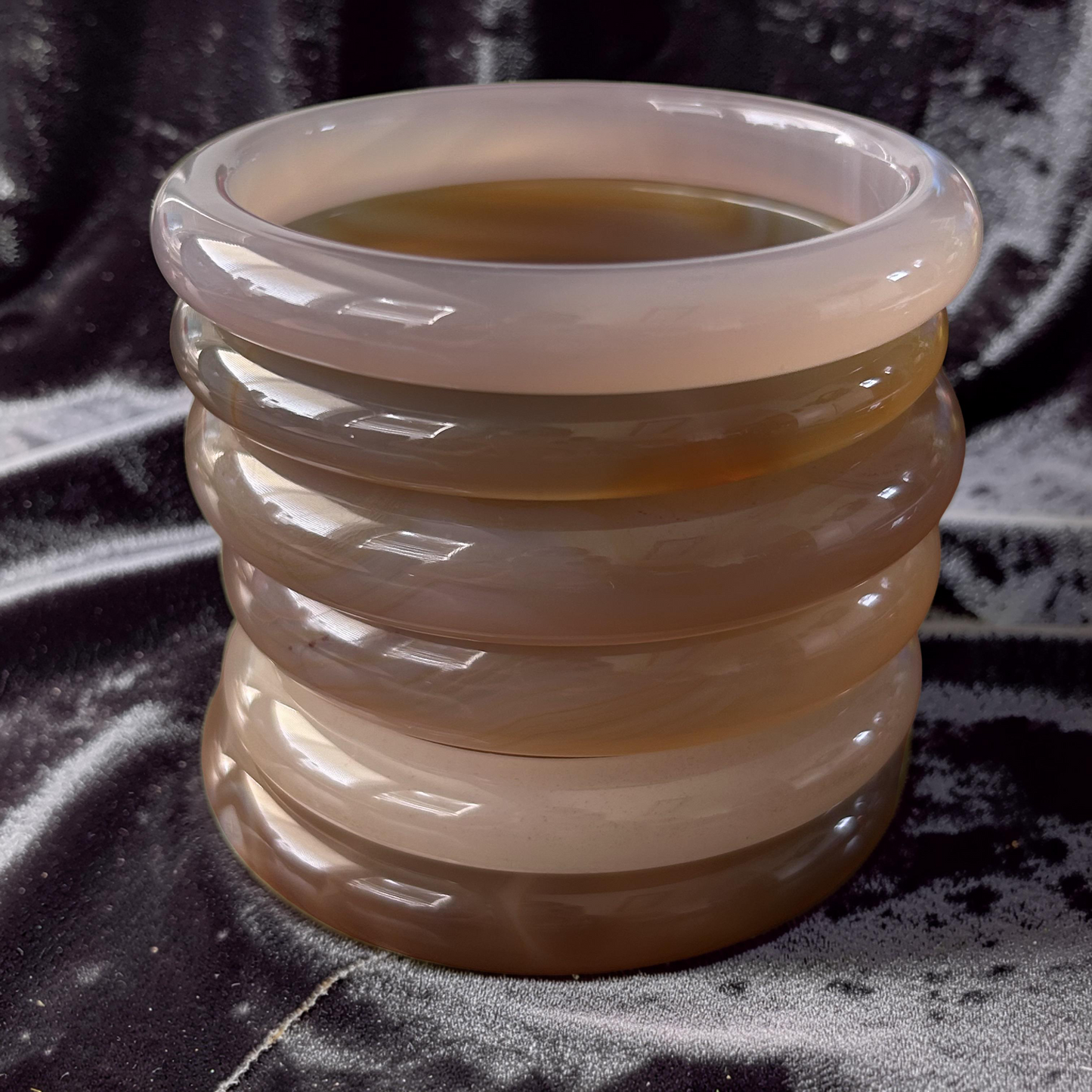 Sand & Honey Cream White Agate Bangle