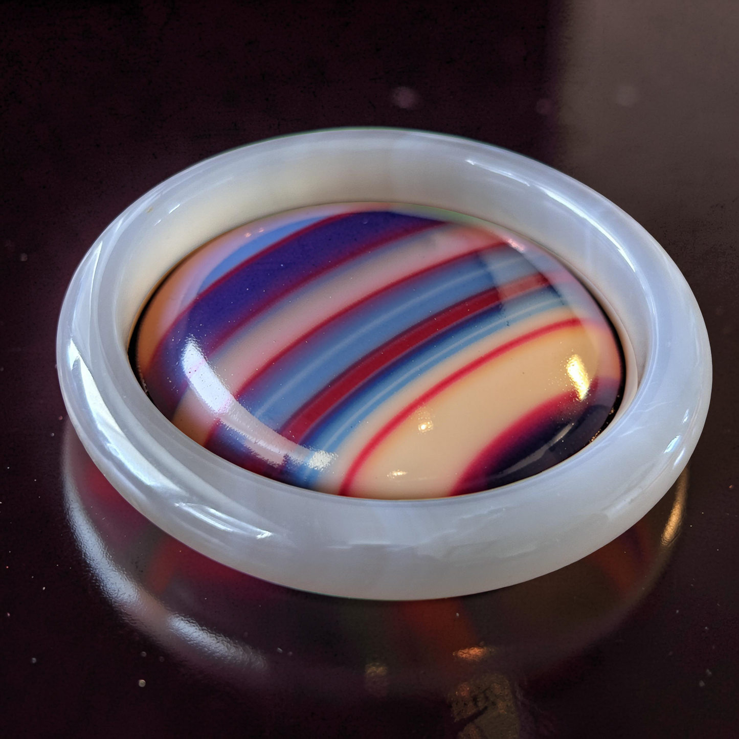 Sand & Honey Cream White Agate Bangle