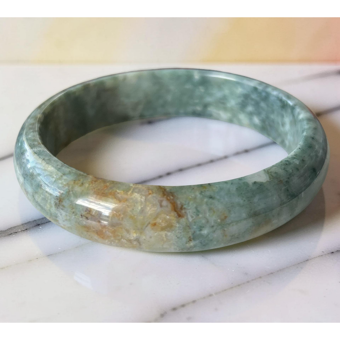 AAA Moss Agate Bangle – Natural Translucent Stone