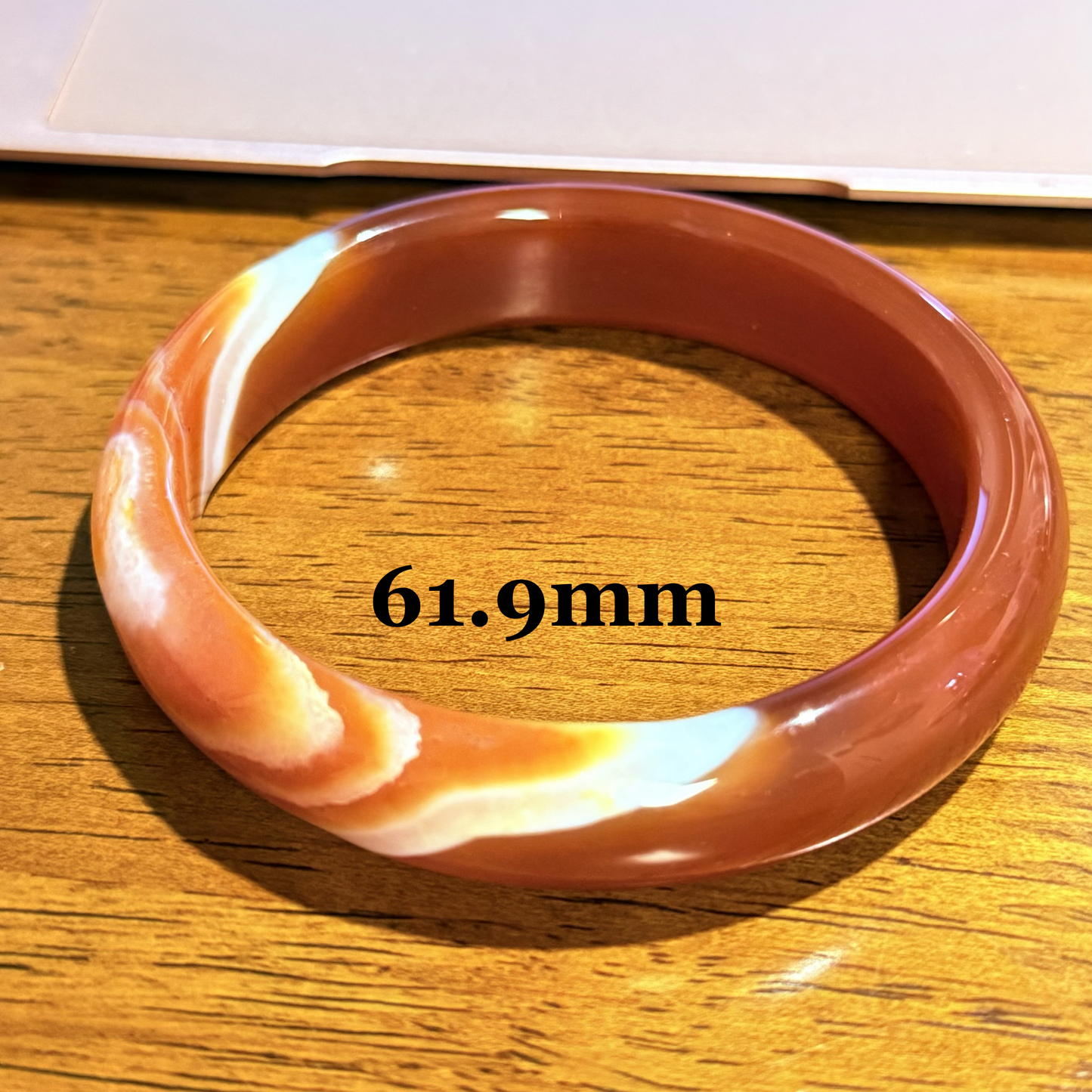 Carnelian Bangle Bracelet - Energy, Confidence S-XL wrist