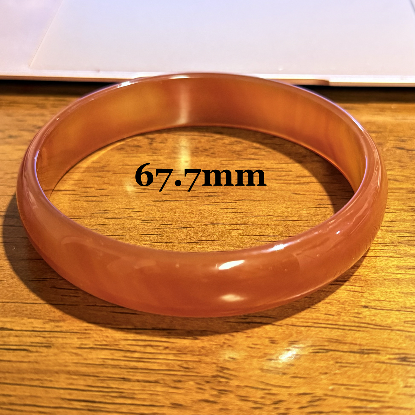 Carnelian Bangle Bracelet - Energy, Confidence S-XL wrist
