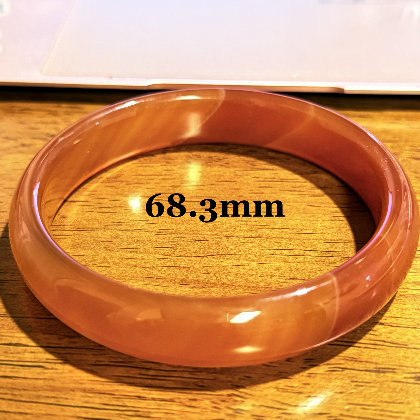 Carnelian Bangle Bracelet - Energy, Confidence S-XL wrist