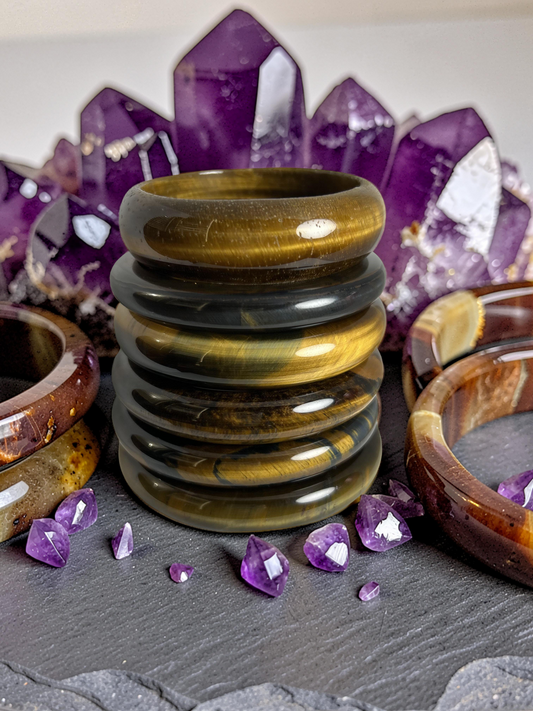 Natural Golden Tiger's Eye Bangle Bracelet
