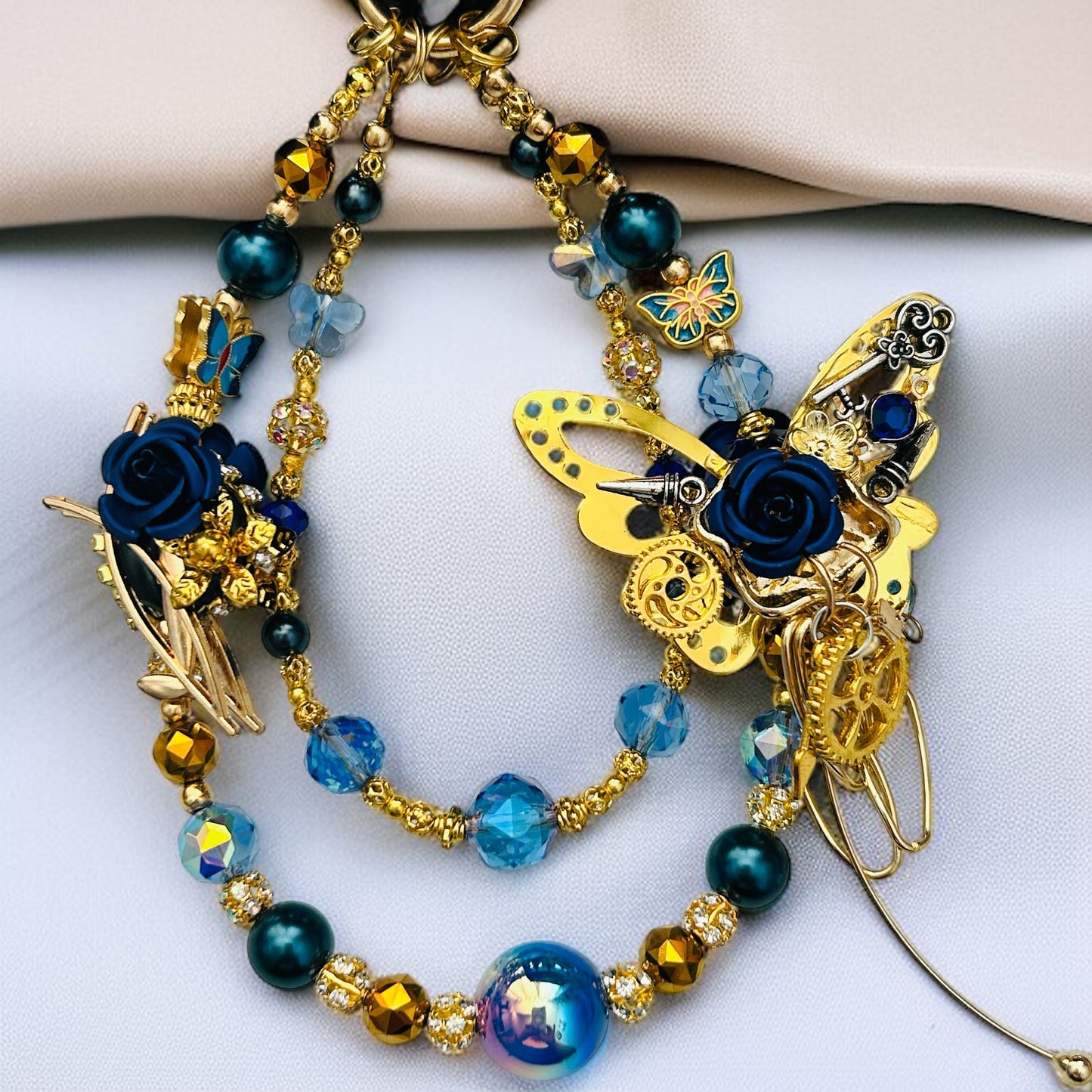 Midnight Mechanica – Steampunk Butterfly Phone & Purse Charm