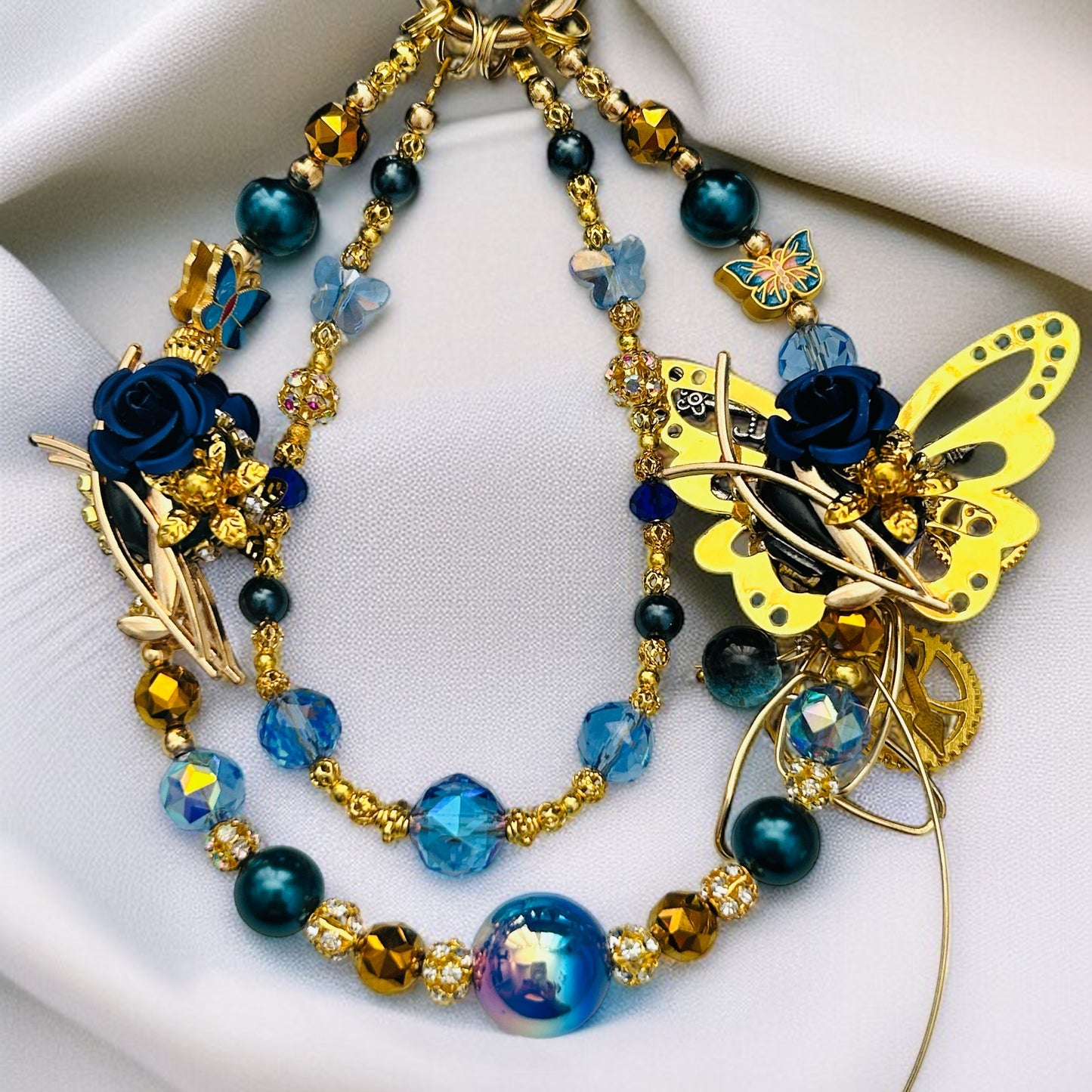 Midnight Mechanica – Steampunk Butterfly Phone & Purse Charm