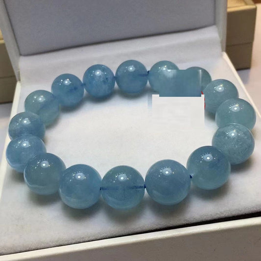 AA Natural Aquamarine Single-loop Beaded Bracelet