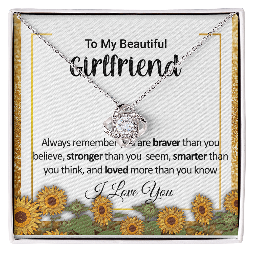 Sunflower Shine Love Knot Necklace