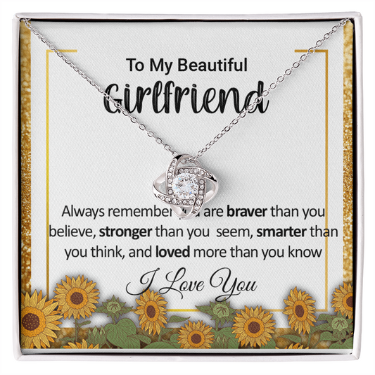 Sunflower Shine Love Knot Necklace