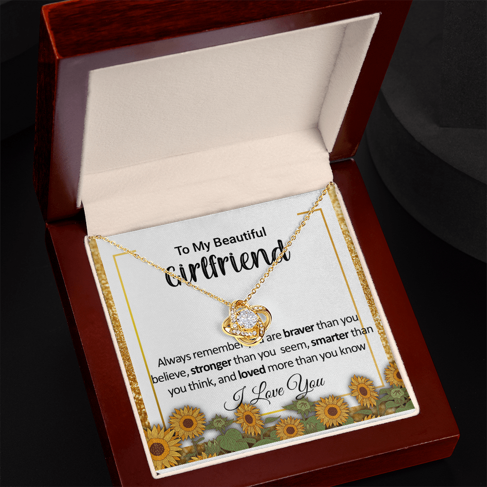 Sunflower Shine Love Knot Necklace