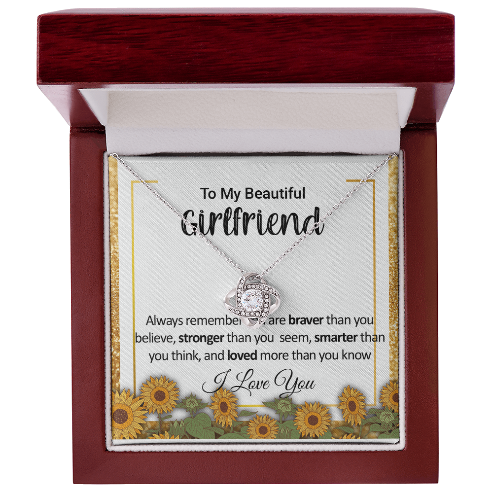 Sunflower Shine Love Knot Necklace