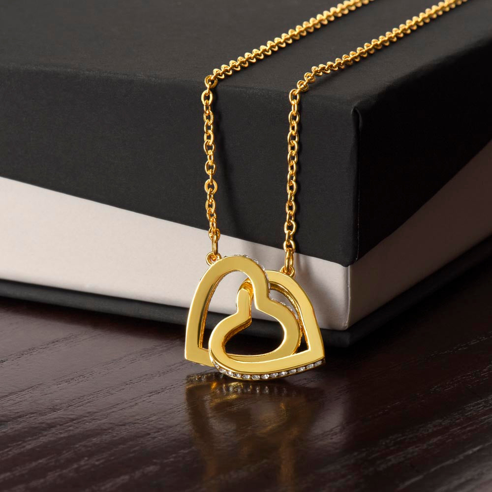 Double Heart Pendant Necklace | Gold-Plated Love Charm | Elegant Gift for Her