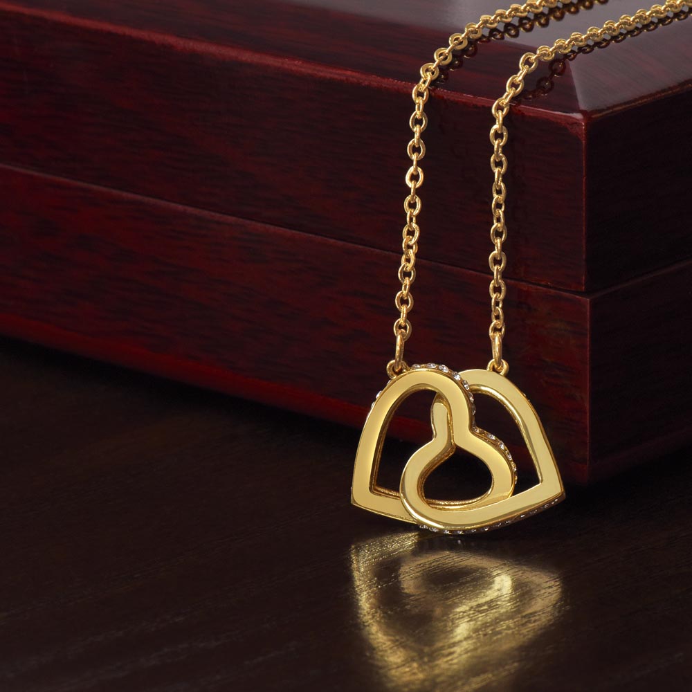 Double Heart Pendant Necklace | Gold-Plated Love Charm | Elegant Gift for Her