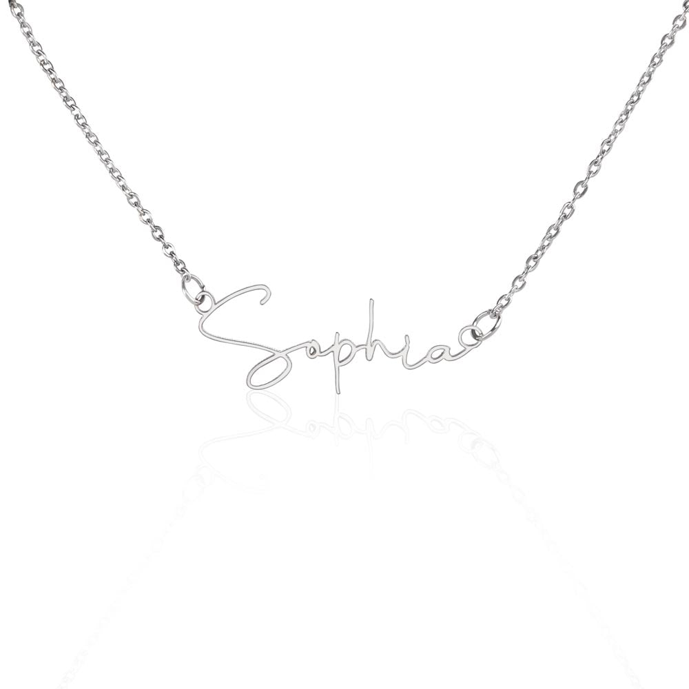 Signature Style Name Necklace – Custom Handwriting Necklace, Personalized Cursive Name Pendant, Gift for Her
