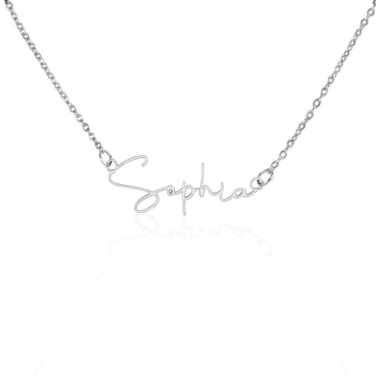 Signature Style Name Necklace – Custom Handwriting Necklace, Personalized Cursive Name Pendant, Gift for Her
