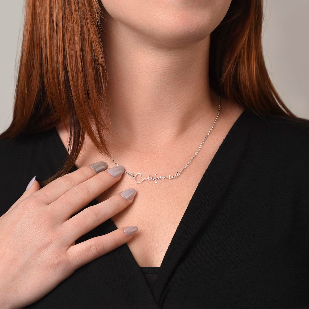 Signature Style Name Necklace – Custom Handwriting Necklace, Personalized Cursive Name Pendant, Gift for Her