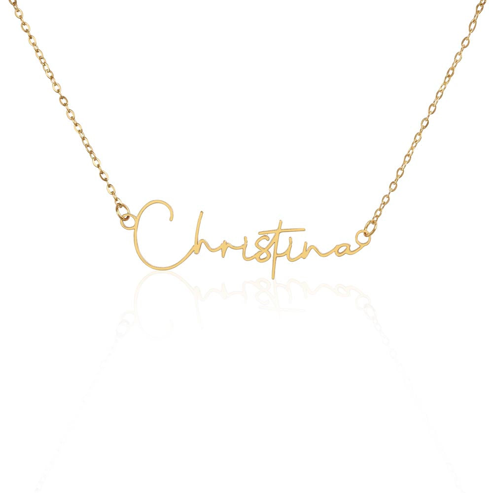 Signature Style Name Necklace – Custom Handwriting Necklace, Personalized Cursive Name Pendant, Gift for Her
