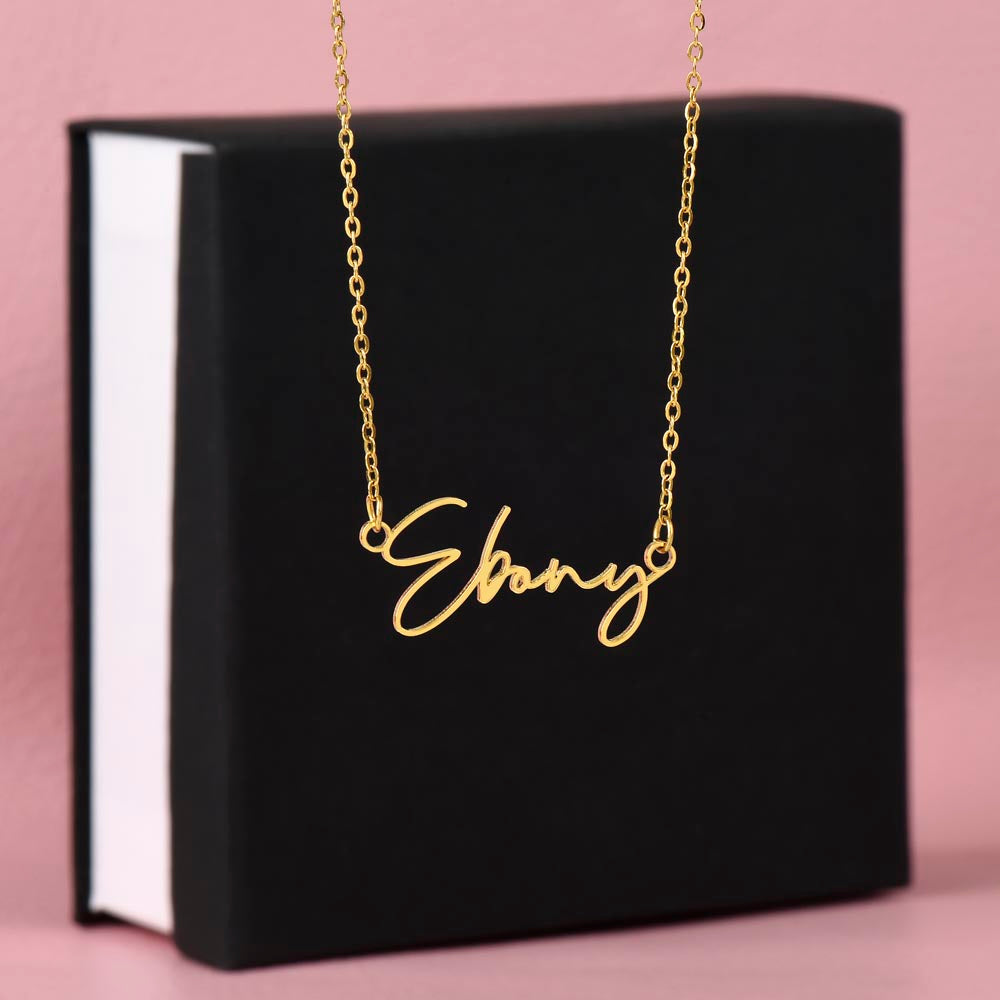 Signature Style Name Necklace – Custom Handwriting Necklace, Personalized Cursive Name Pendant, Gift for Her
