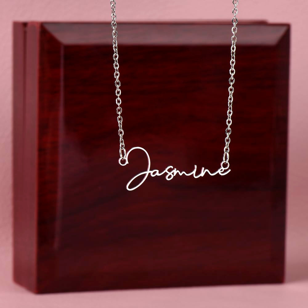 Signature Style Name Necklace – Custom Handwriting Necklace, Personalized Cursive Name Pendant, Gift for Her