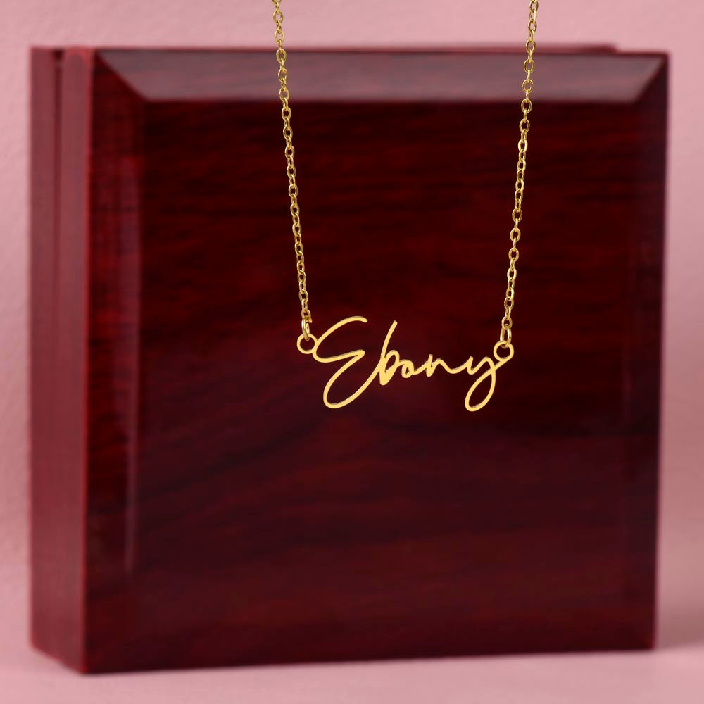 Signature Style Name Necklace – Custom Handwriting Necklace, Personalized Cursive Name Pendant, Gift for Her