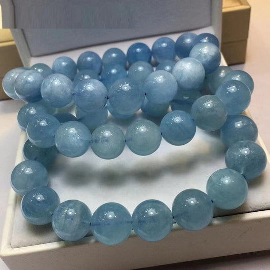 AA Natural Aquamarine Single-loop Beaded Bracelet