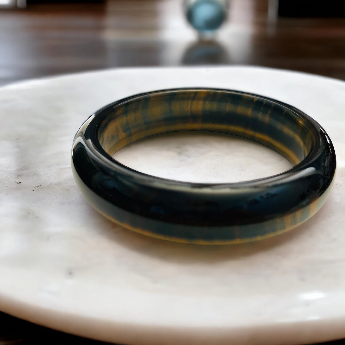 AAA Tiger Eye Bangle | 65.3mm Size | Natural Stone Bracelet | Statement Jewelry | Elegant Crystal Bracelet | Gift for Women | Chakra Jewelry
