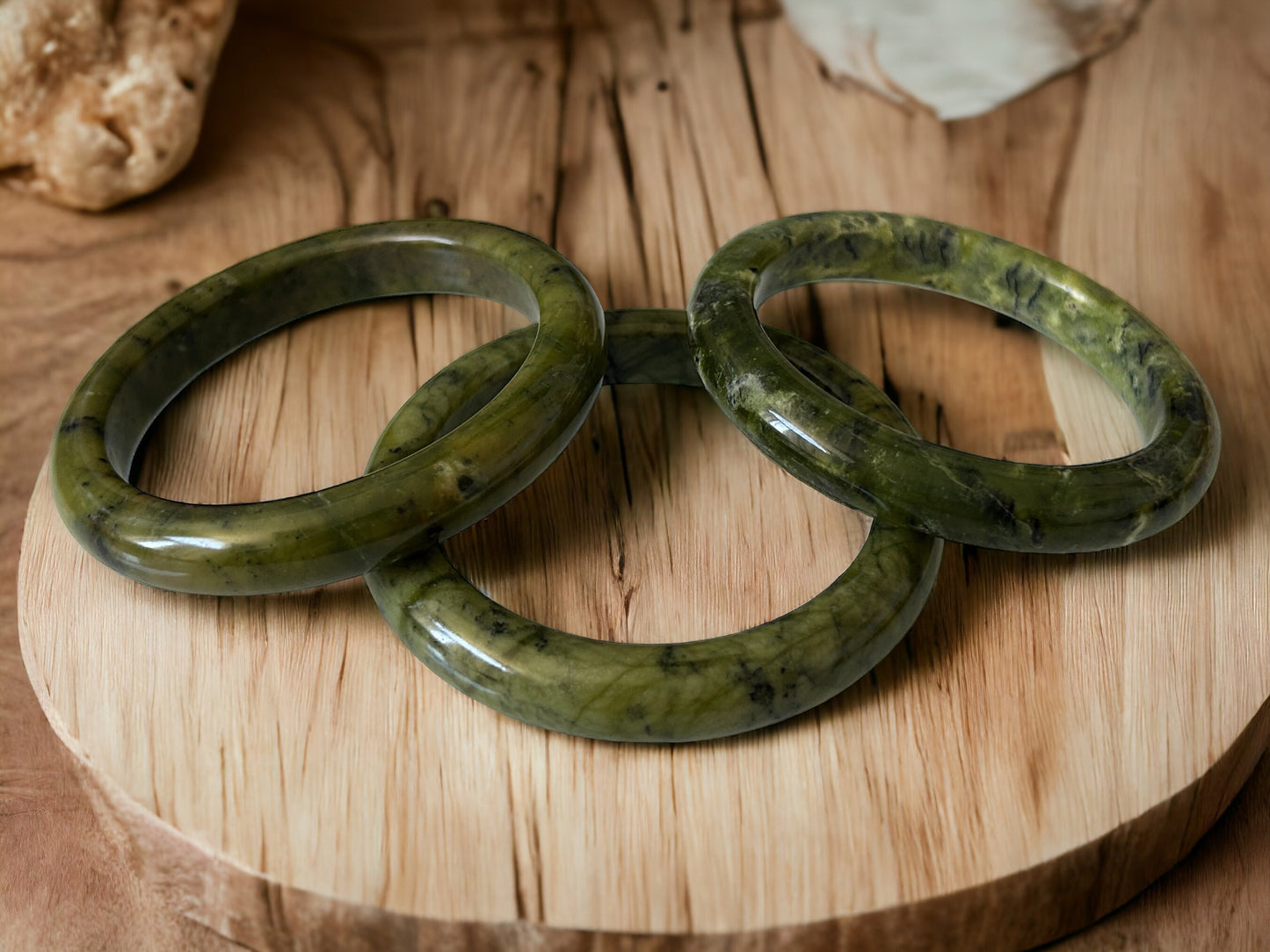 63 - 64mm Canadian Nephrite Jade Bangle | Crystal Jade Bangle | Gift for her | Gift Bangles | Crystal Bangle Bracelet | Jade Bangle Bracelet