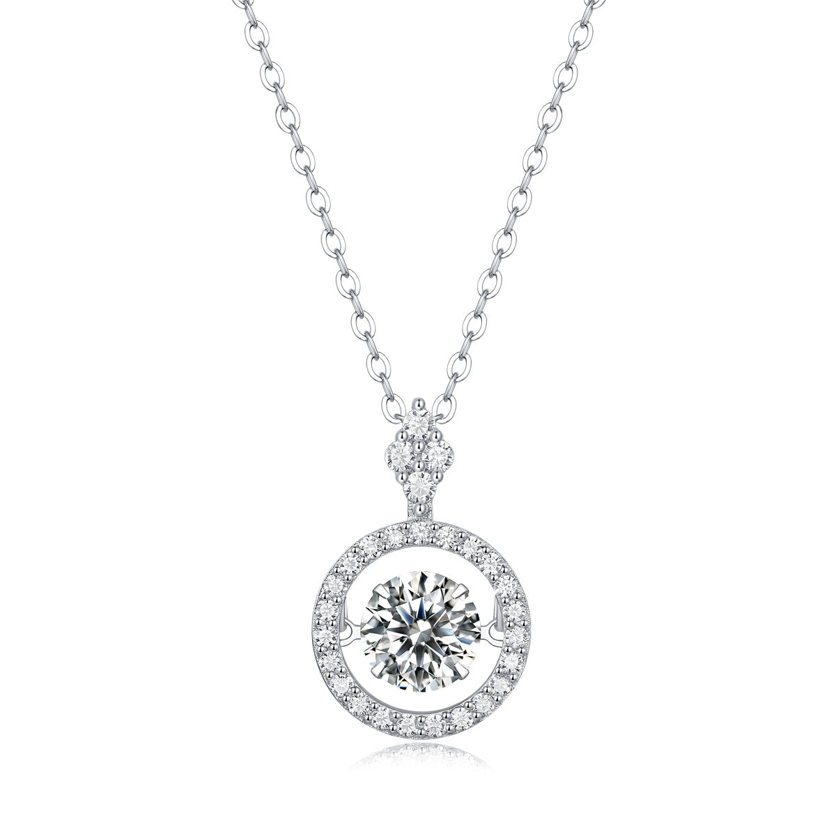Trendy Jewelry Necklace Pendant Set With 1-carat Moissanite S925 Sterling Silver And Platinum Plating