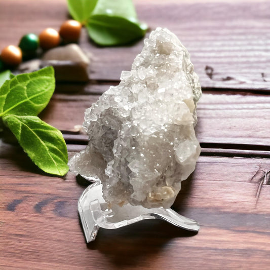 Pyrite With UV Reactive Calcite And Galena From Colorado US, Crystal Specimen Home or Office Decor, With Personalized Acrylic Stand