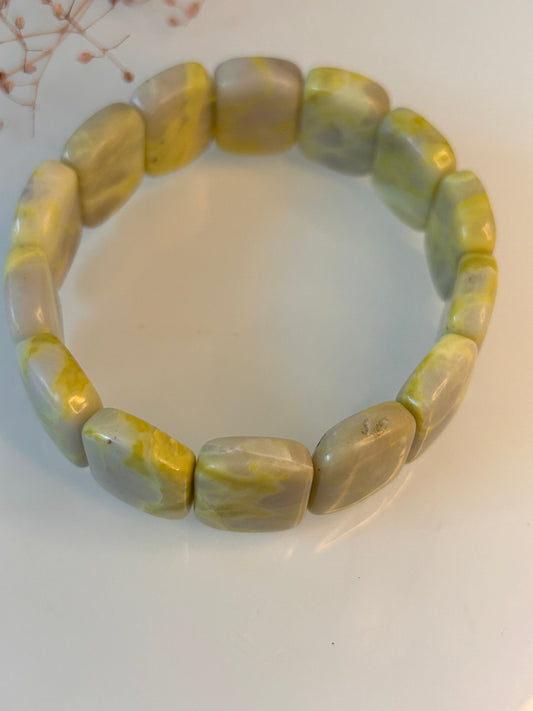 18cm Cauliflower Jade Bangle Bracelet: Chinese Green Jade Gift