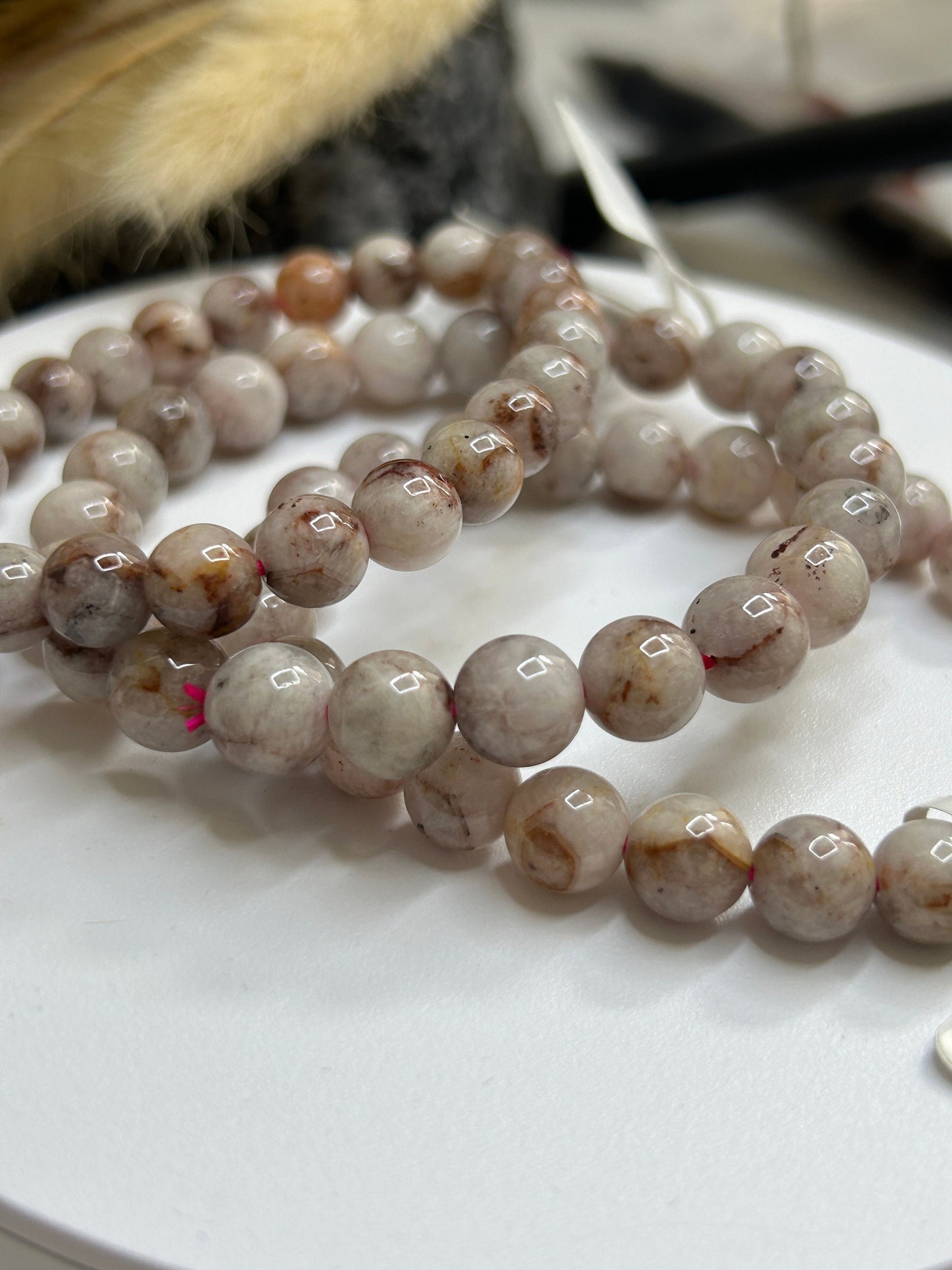 1 pcFlower Blossom Agate Bracelet: Handmade Gemstone Bead Bracelet