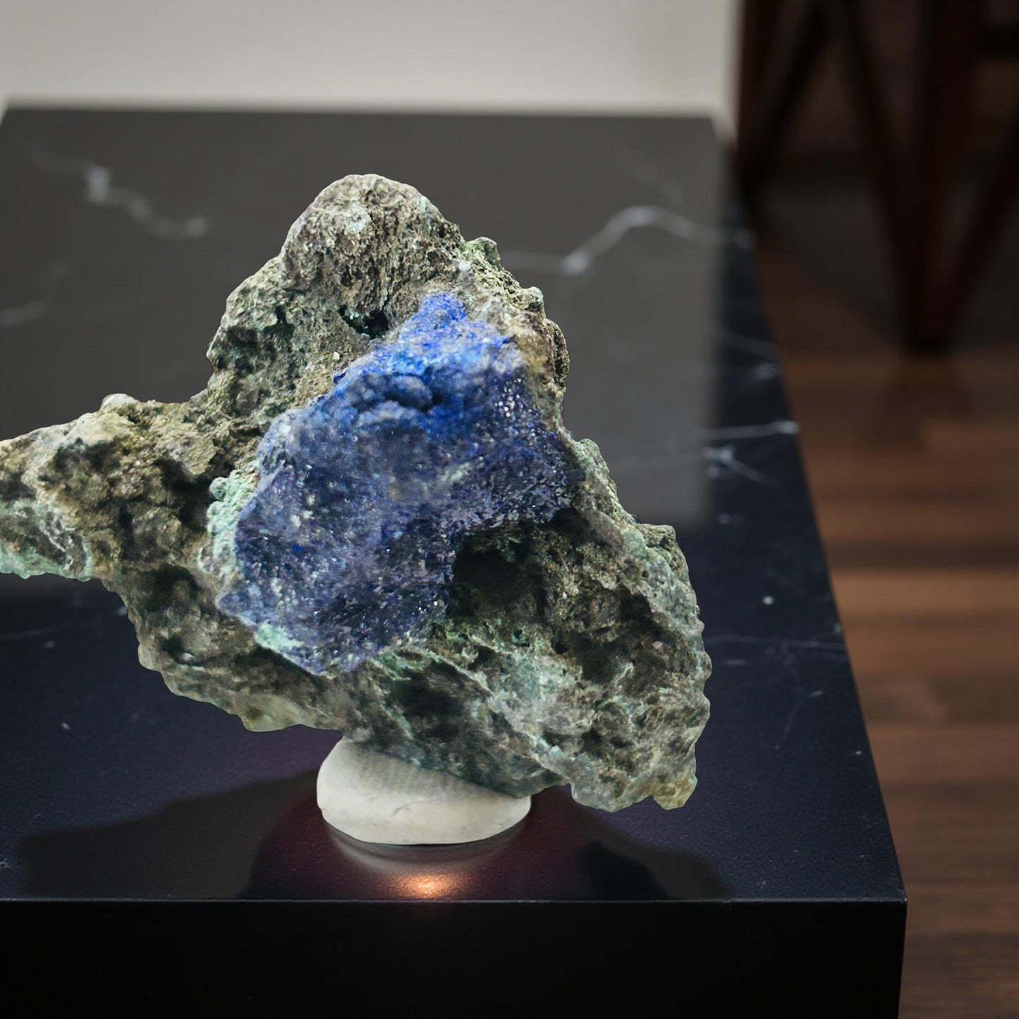Vibrant Azurite Mineral Specimen: Raw Crystal on Matrix