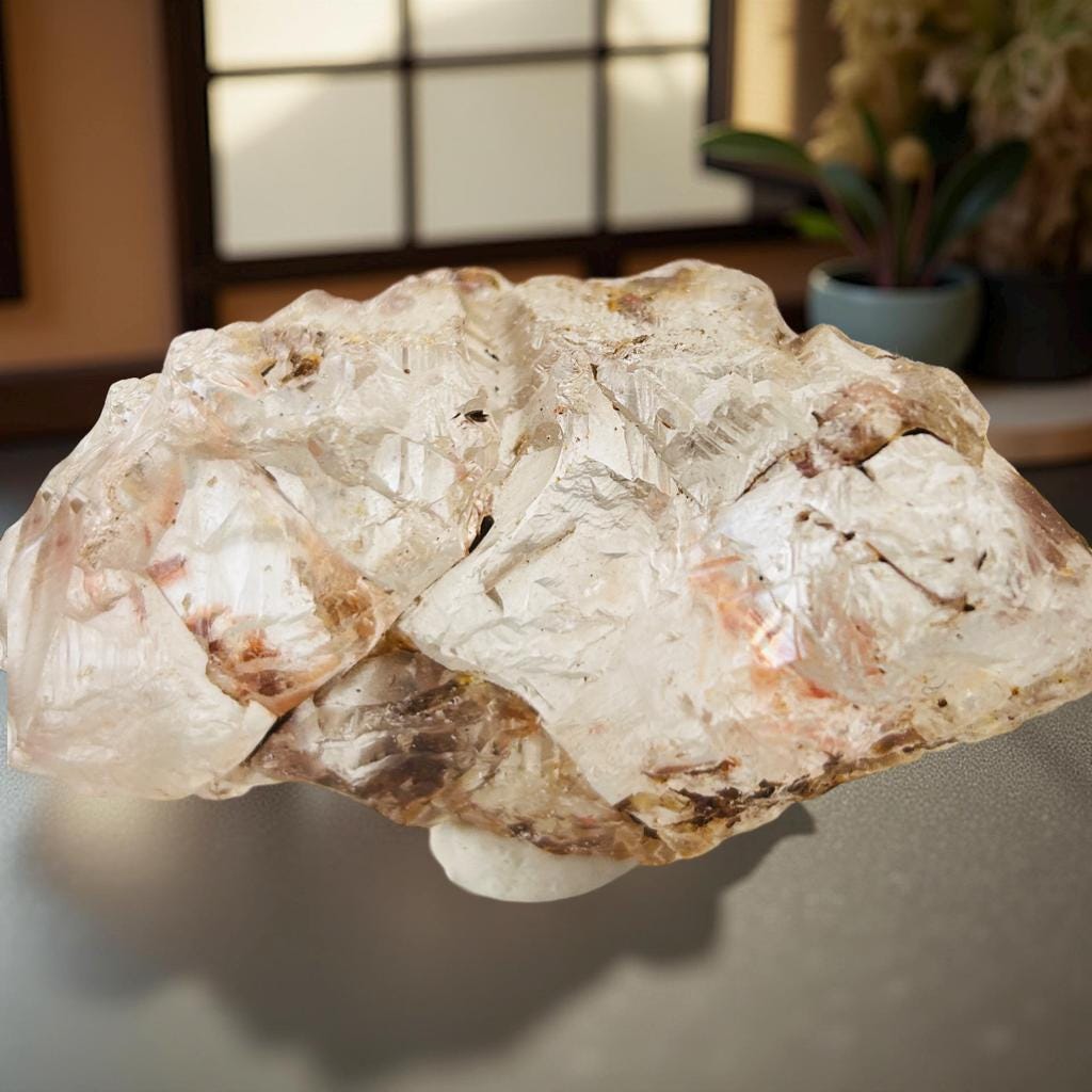 Raw Golden Healer Quartz Specimen: High-Vibrational Healing Stone