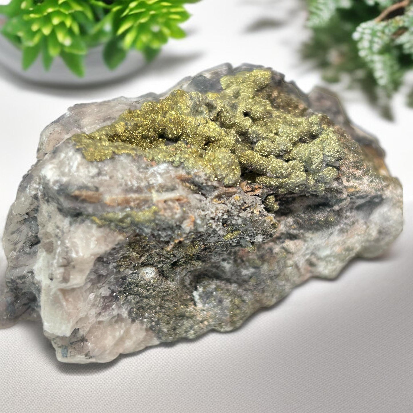 Pyrite on Quartz Crystal Specimen: A Abundance & Manifestation Stone