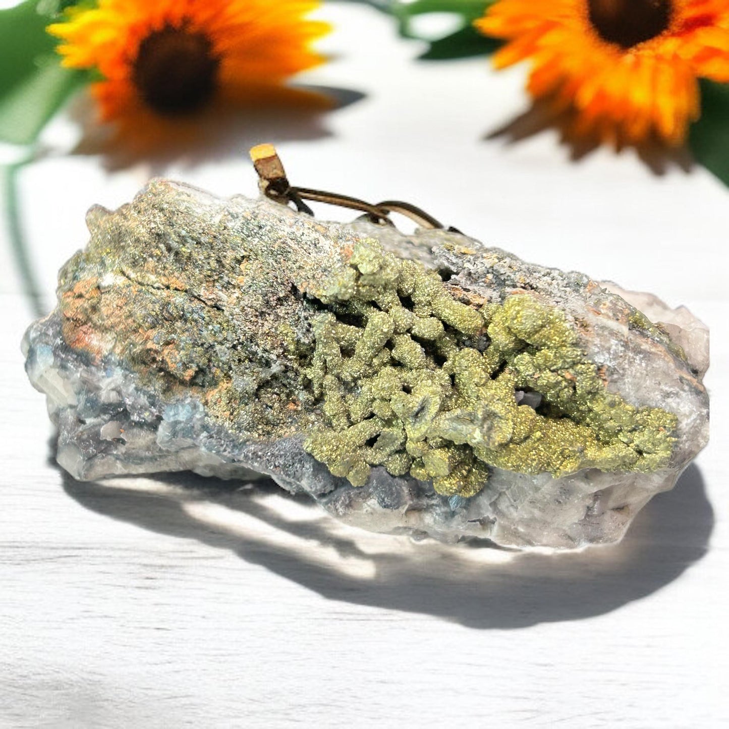 Pyrite on Quartz Crystal Specimen: A Abundance & Manifestation Stone