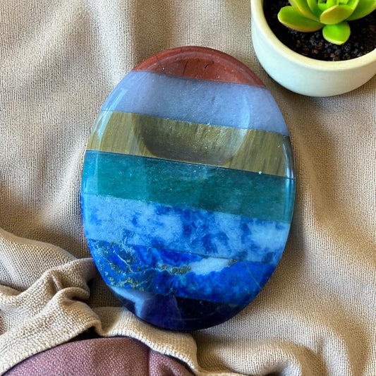 Chakra Calming Palm Stone 39×29×8 mm | Anxiety Relief Crystal, Stress Soothing