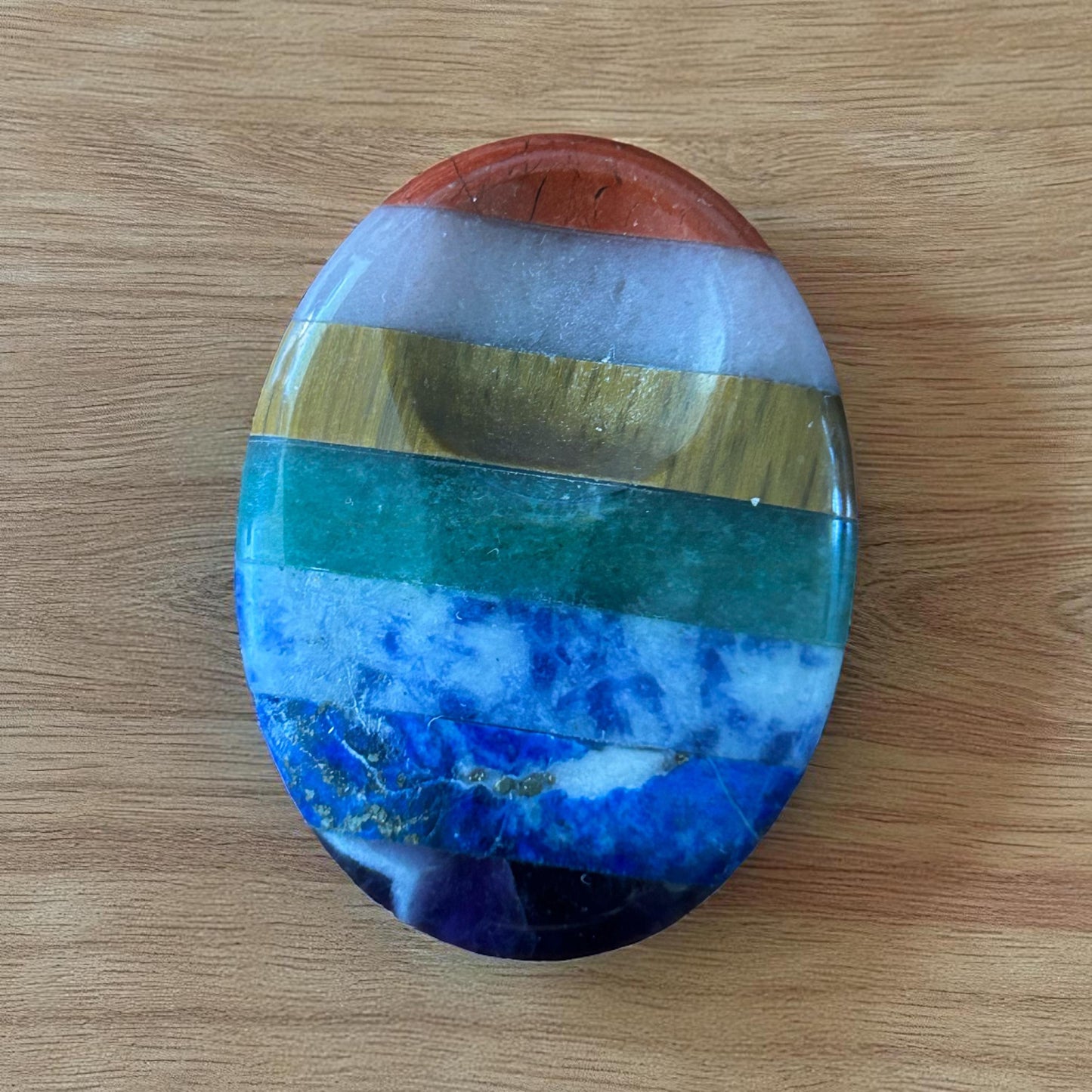 Chakra Calming Palm Stone 39×29×8 mm | Anxiety Relief Crystal, Stress Soothing